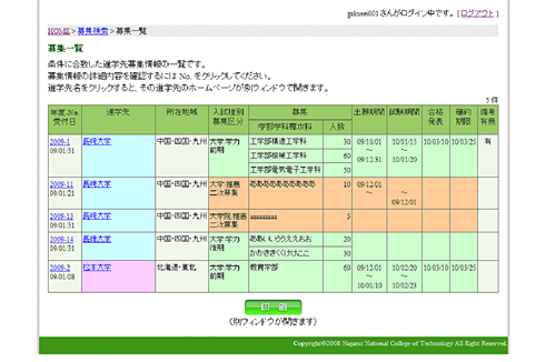 募集要項検索結果一覧